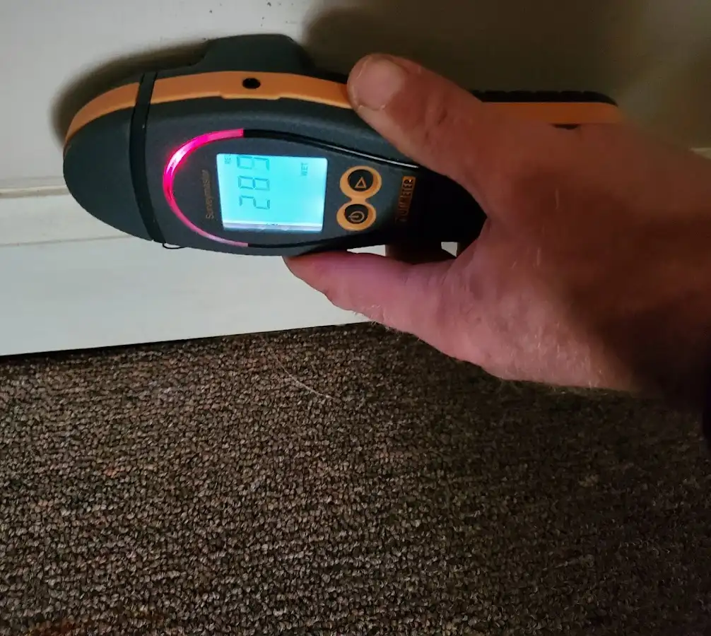 Moisture detection at baseboard during Sewage Cleanup & Sanitation in Barnegat